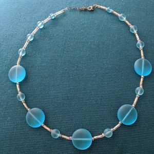 Blue Sea glass Necklace